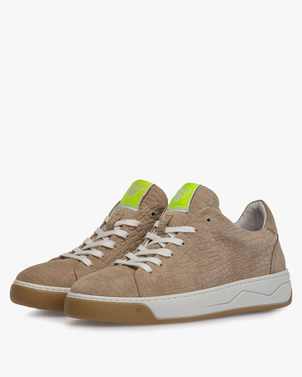 Sneaker Wildleder-Print beige