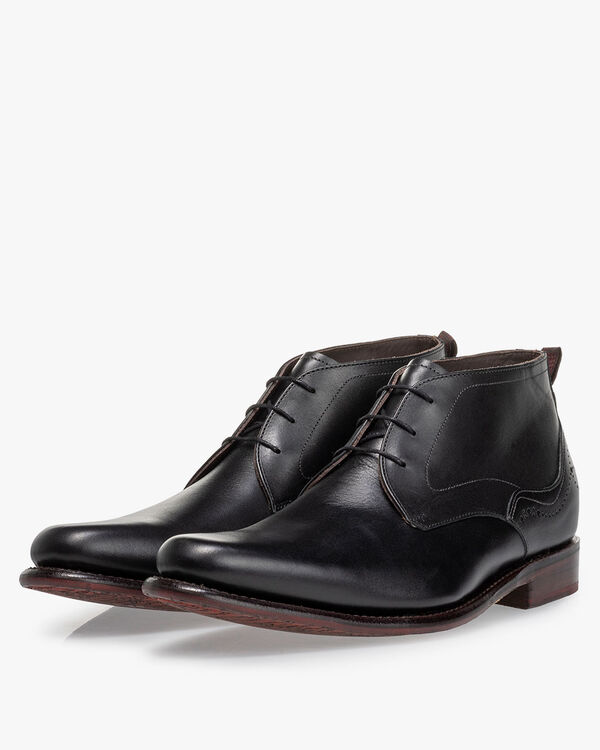 Schn&uuml;rstiefel Kalbsleder schwarz