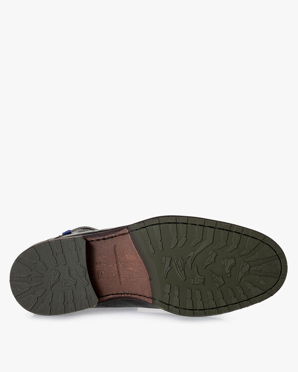Gef&uuml;tterter Schn&uuml;rstiefel schwarz