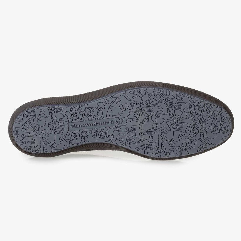 Dunkelblauer Wildleder-Schn&uuml;rschuh mit Print