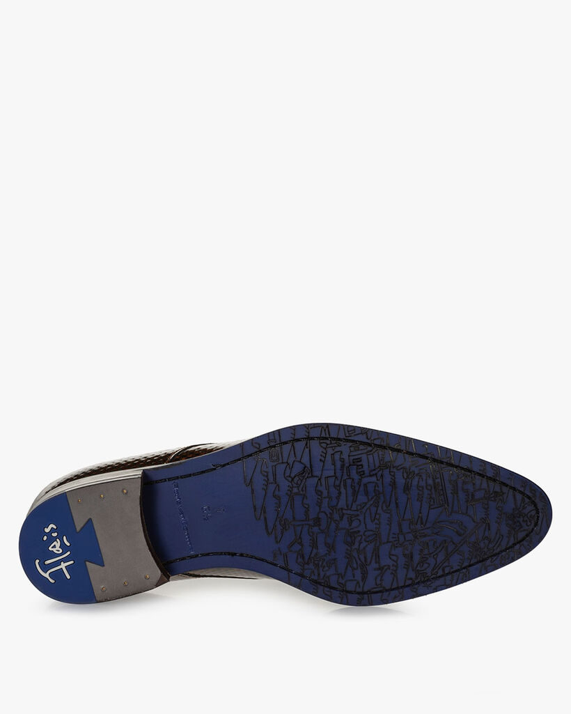 Schn&uuml;rschuh Lackleder gr&uuml;n