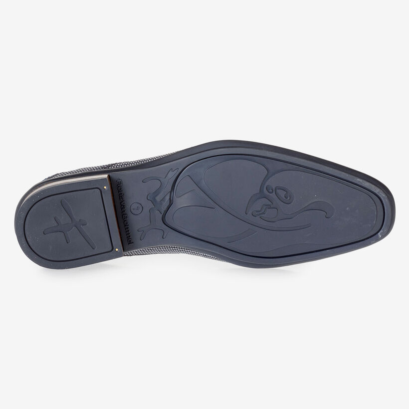 Blue suede leather lace shoe