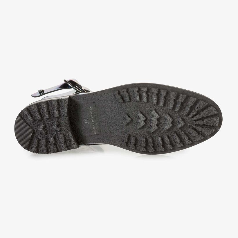 Mehrfarbiger Lackleder-Schn&uuml;rstiefel