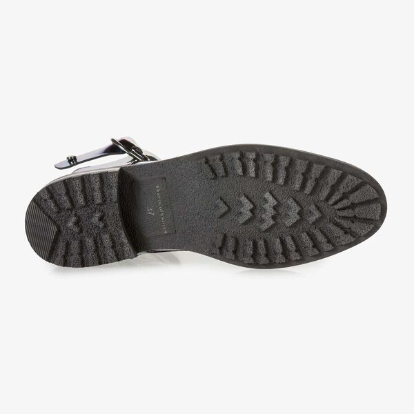 Mehrfarbiger Lackleder-Schn&uuml;rstiefel