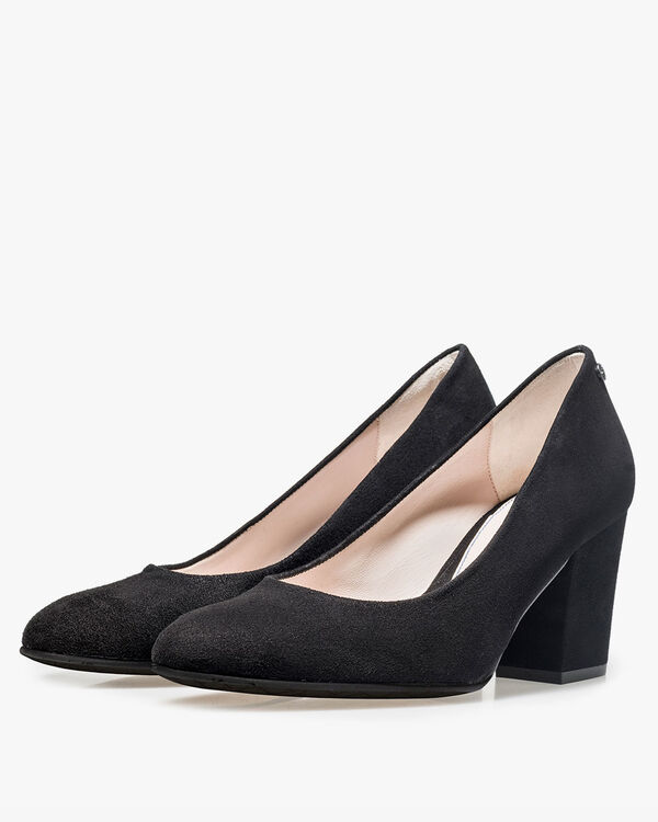Schwarze Wildleder-Pumps