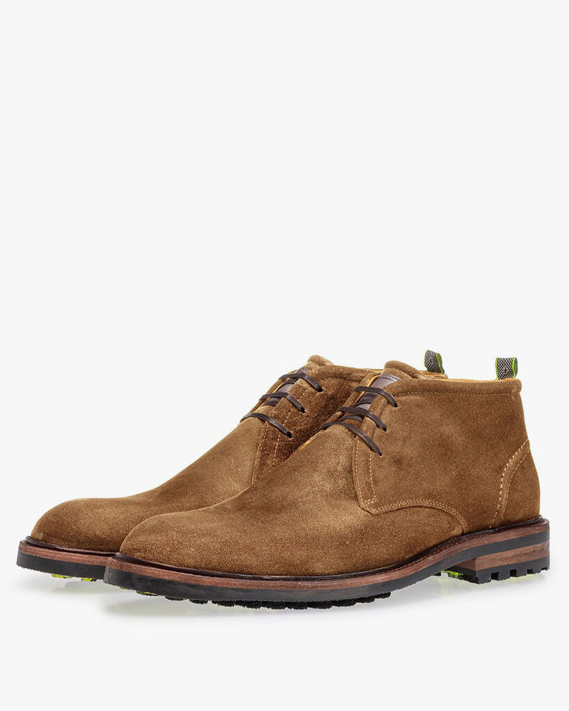 Schn&uuml;rstiefel Wildleder beige
