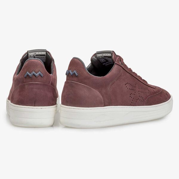Roter Nubukleder-Sneaker mit Print