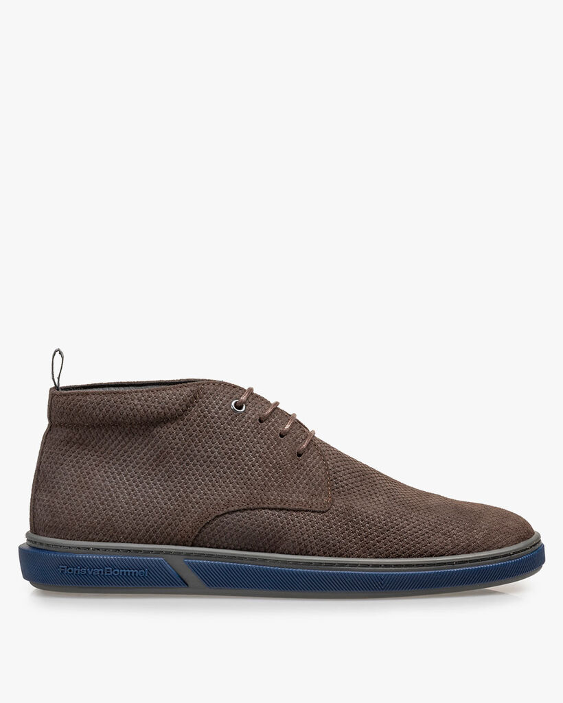Lace boot printed leather brown