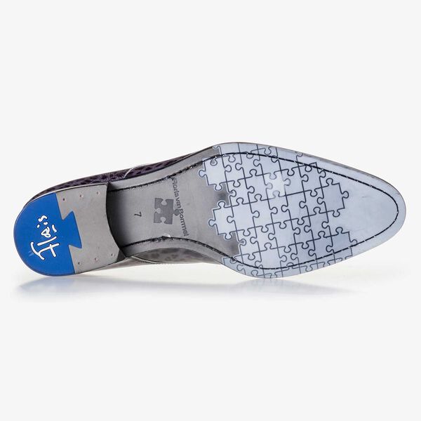 Premium Dunkelgrauer Schn&uuml;rschuh aus Lackleder