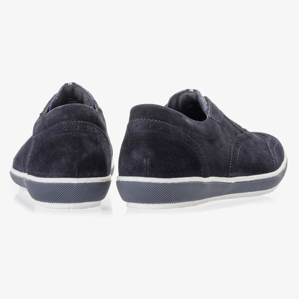 Dunkelblauer Wildleder Brogue-Schn&uuml;rschuh