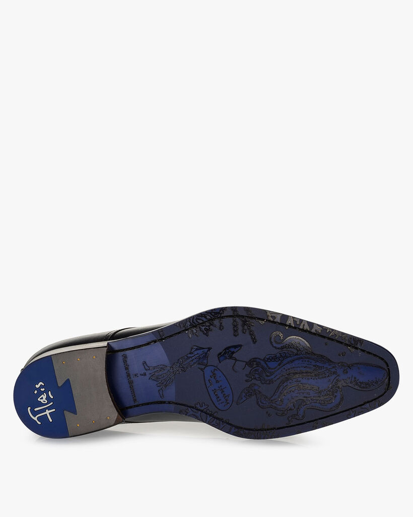 Schn&uuml;rschuh Kalbsleder dunkelblau