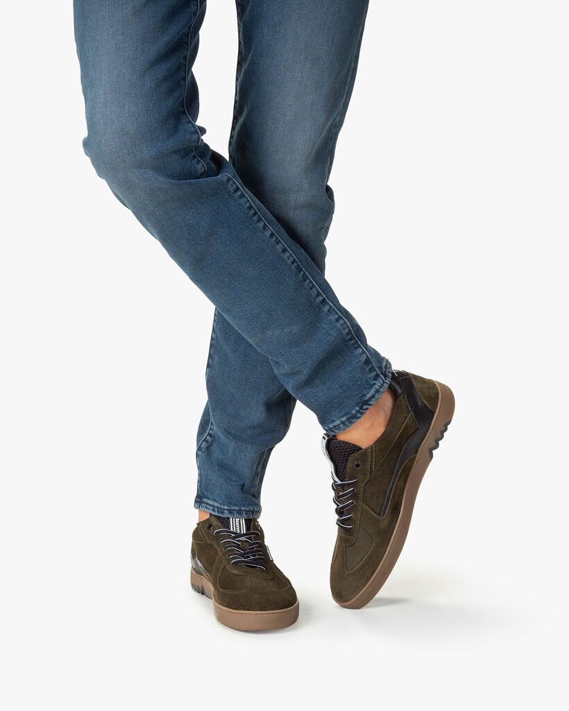 Sneaker Wildleder dunkelgr&uuml;n