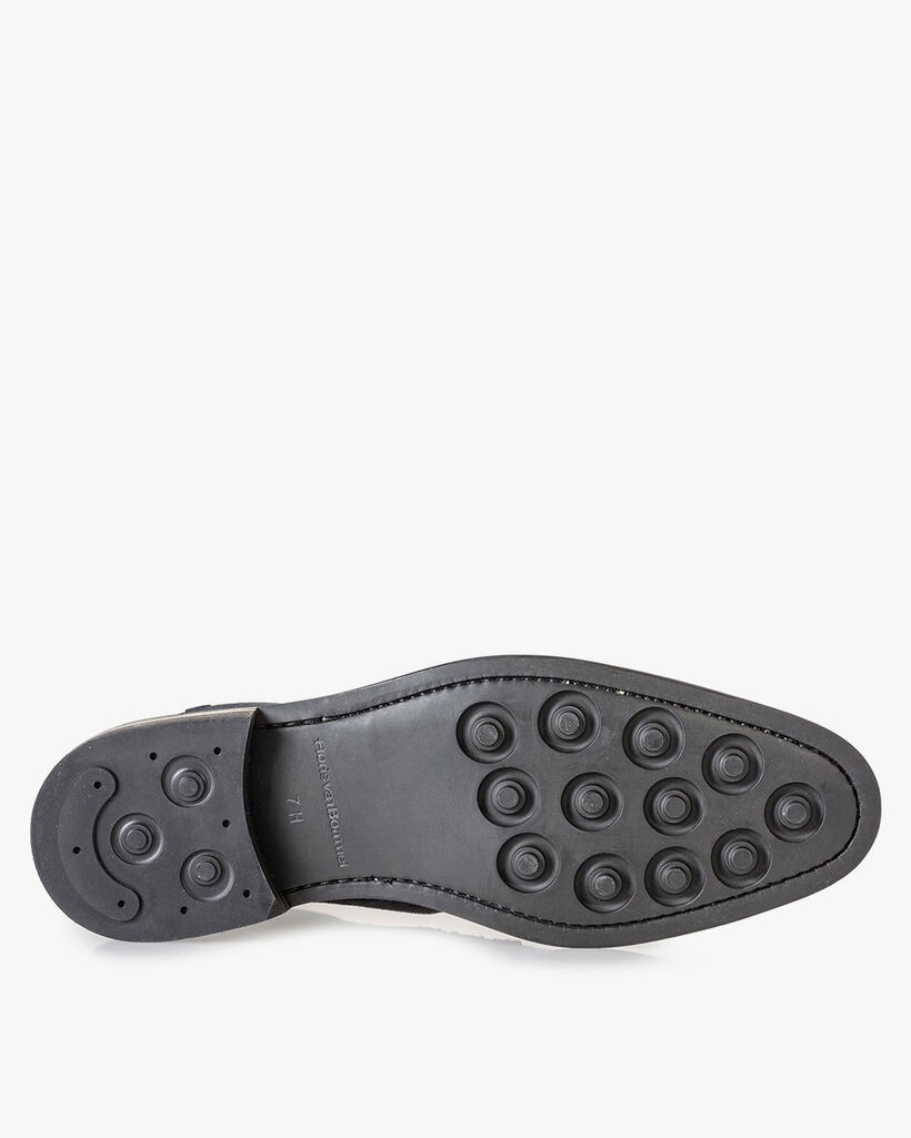 Schn&uuml;rstiefel blau Wildleder