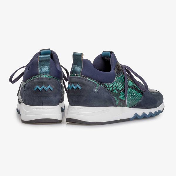 Dunkelblauer Wildleder Sneaker mit Print