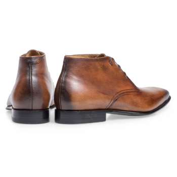 Kalbsleder-Schn&uuml;rschuh cognac