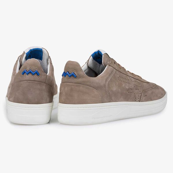 Taupefarbener Nubukleder-Sneaker