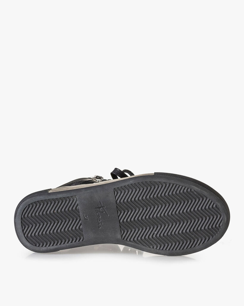Halbhoher Sneaker schwarz Leder