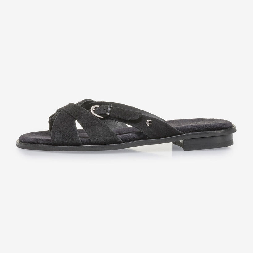 Schwarzer Wildleder-Slipper