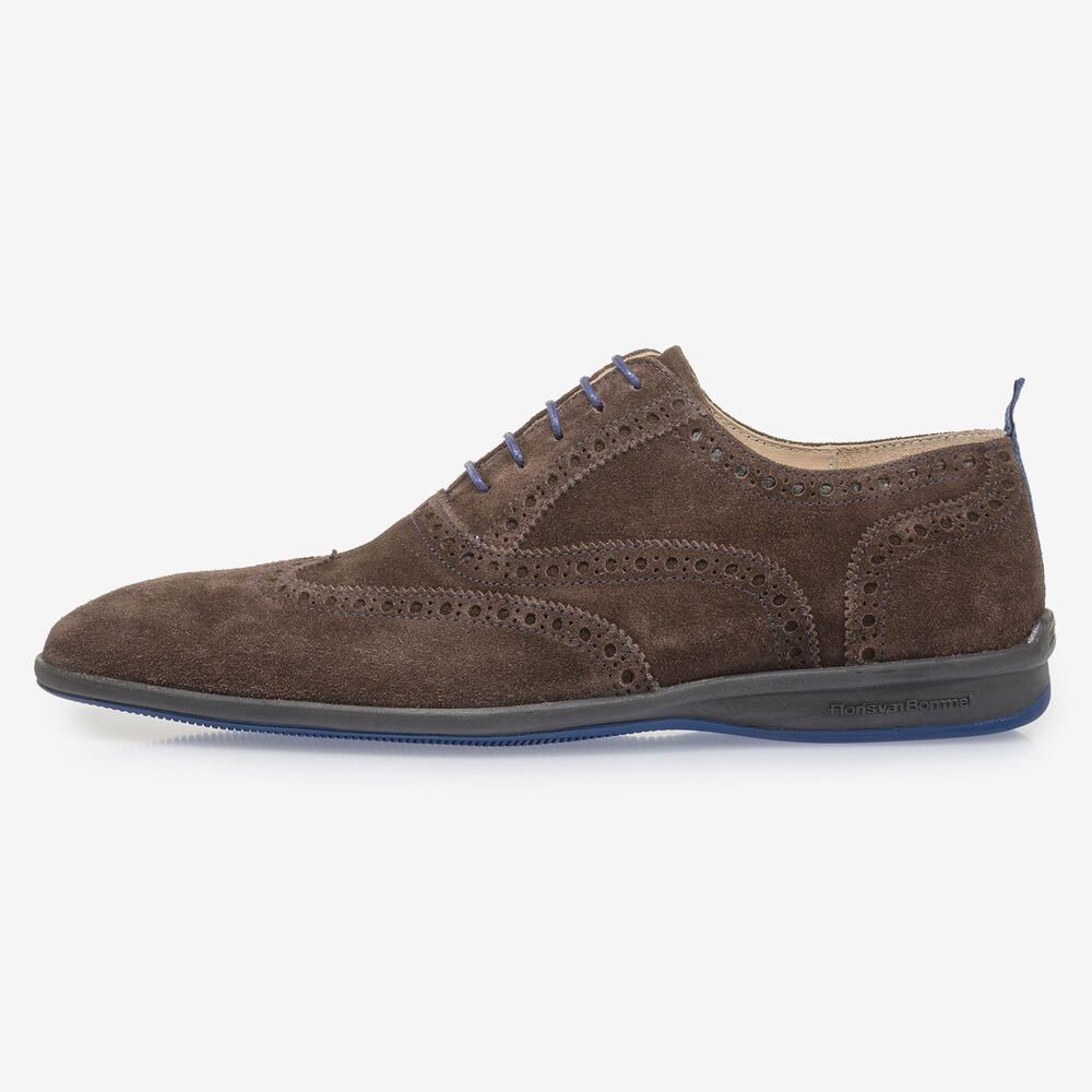 Brauner Wildleder-Schn&uuml;rschuh
