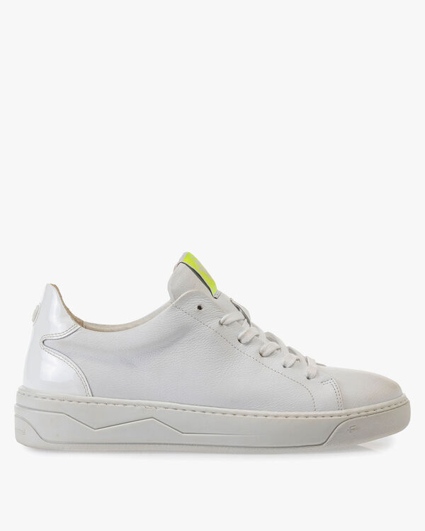 Sneaker Leder mit Print wei&szlig;
