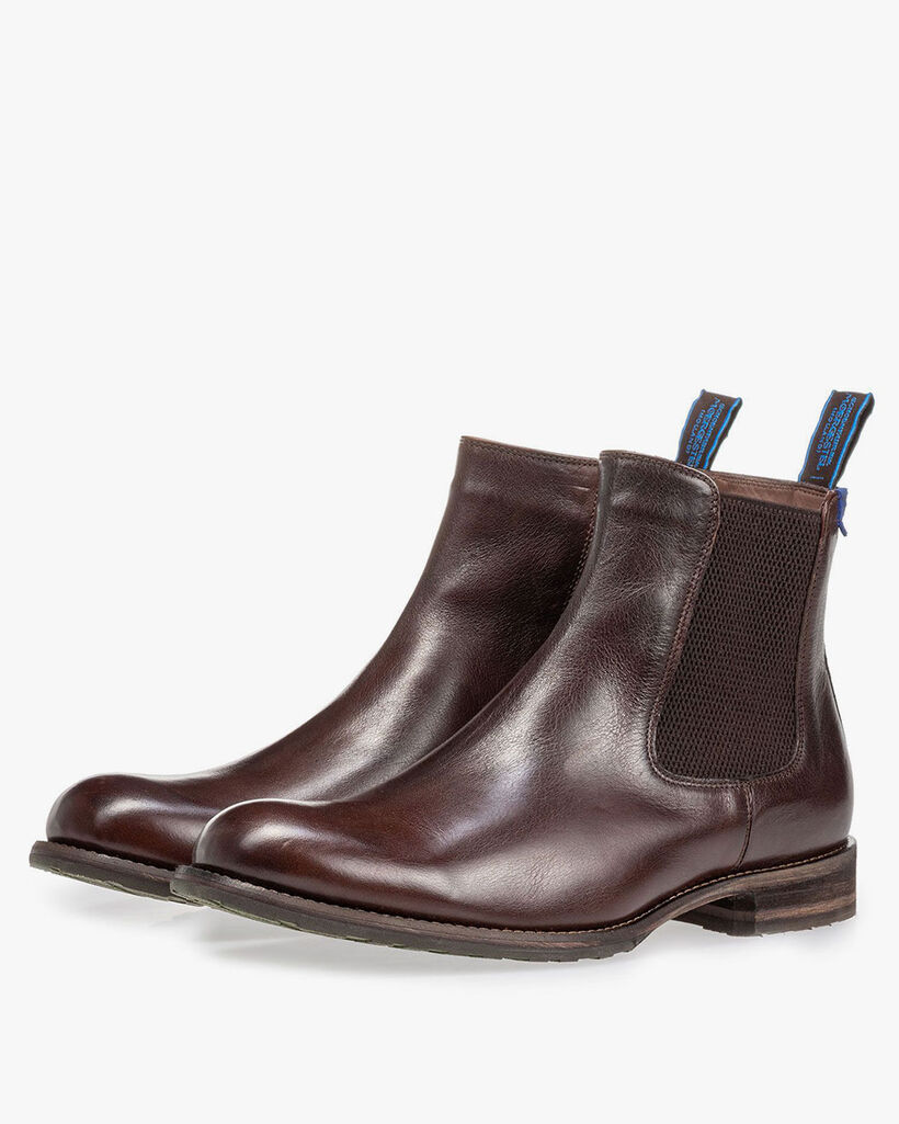Mit Lammfell gef&uuml;tterter brauner Chelsea Boot