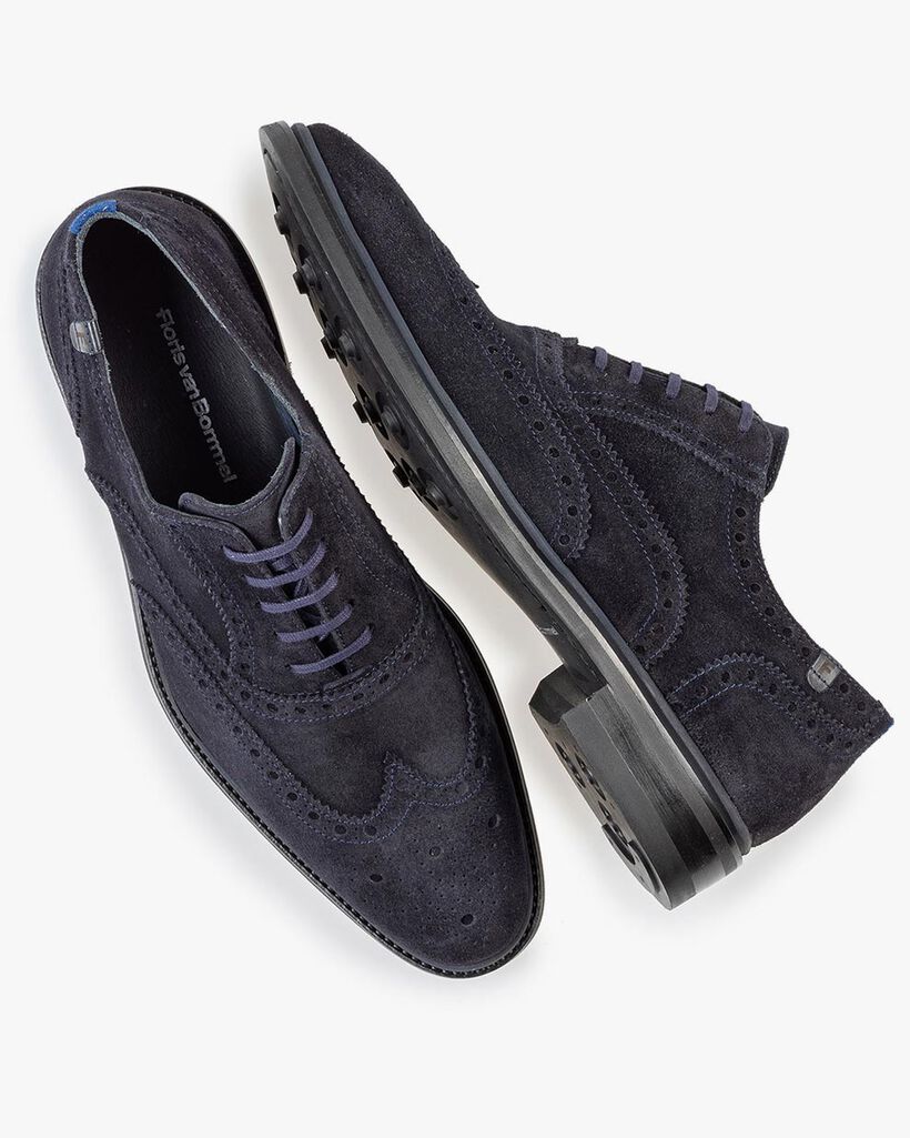 Brogue Wildleder dunkelblau