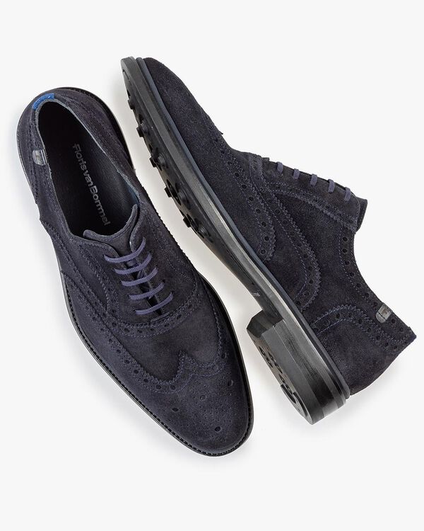 Brogue Wildleder dunkelblau