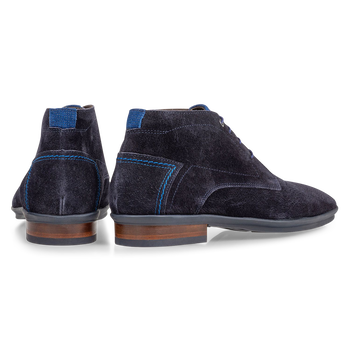 Schn&uuml;rstiefel blau Wildleder