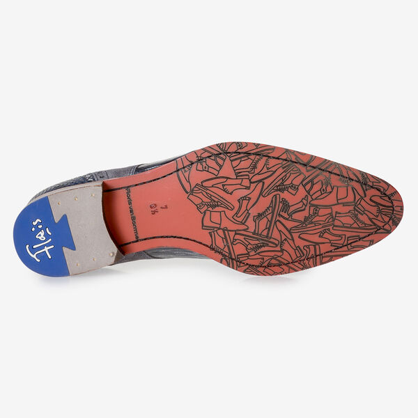 Grau-blauer Schn&uuml;rschuh mit Print