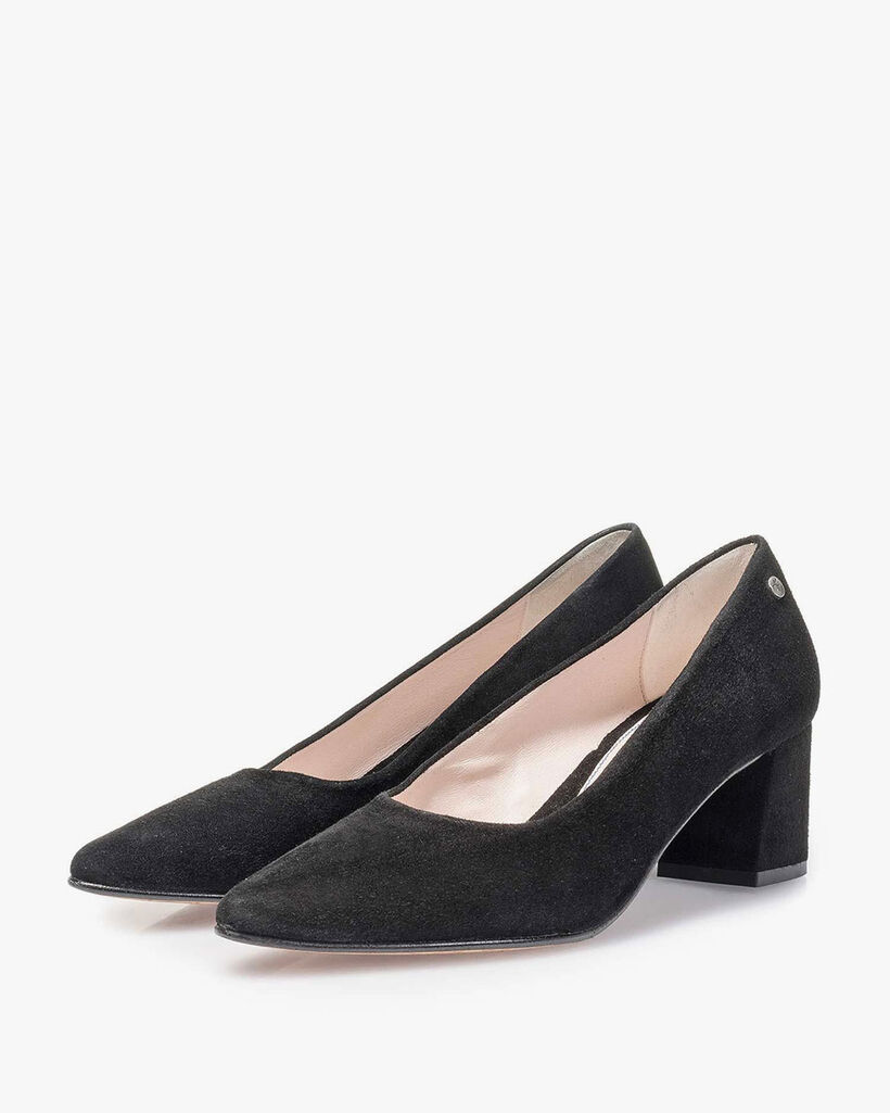 Schwarze Wildleder-Pumps