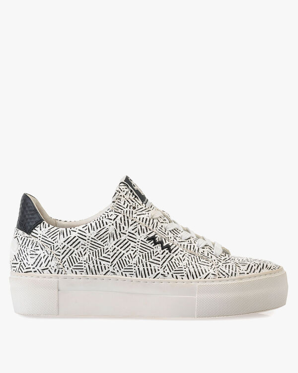 Sneaker Zick-Zack-Print schwarz-wei&szlig;