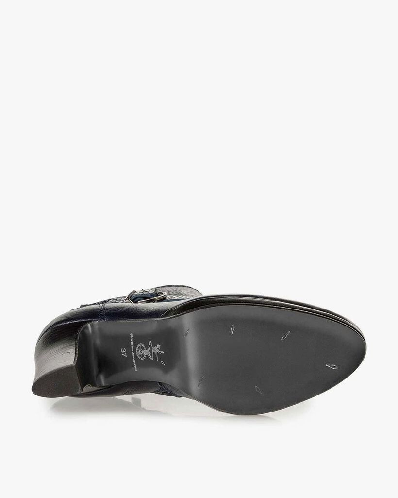 Blaue Kalbsleder-Stiefelette