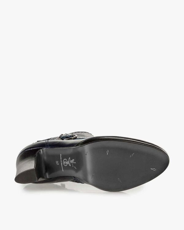 Blaue Kalbsleder-Stiefelette