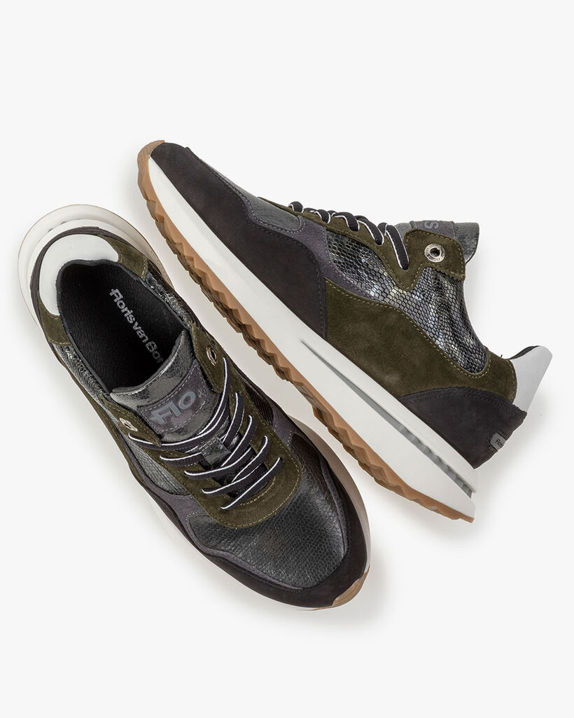 Sneaker Wildleder dunkelgr&uuml;n