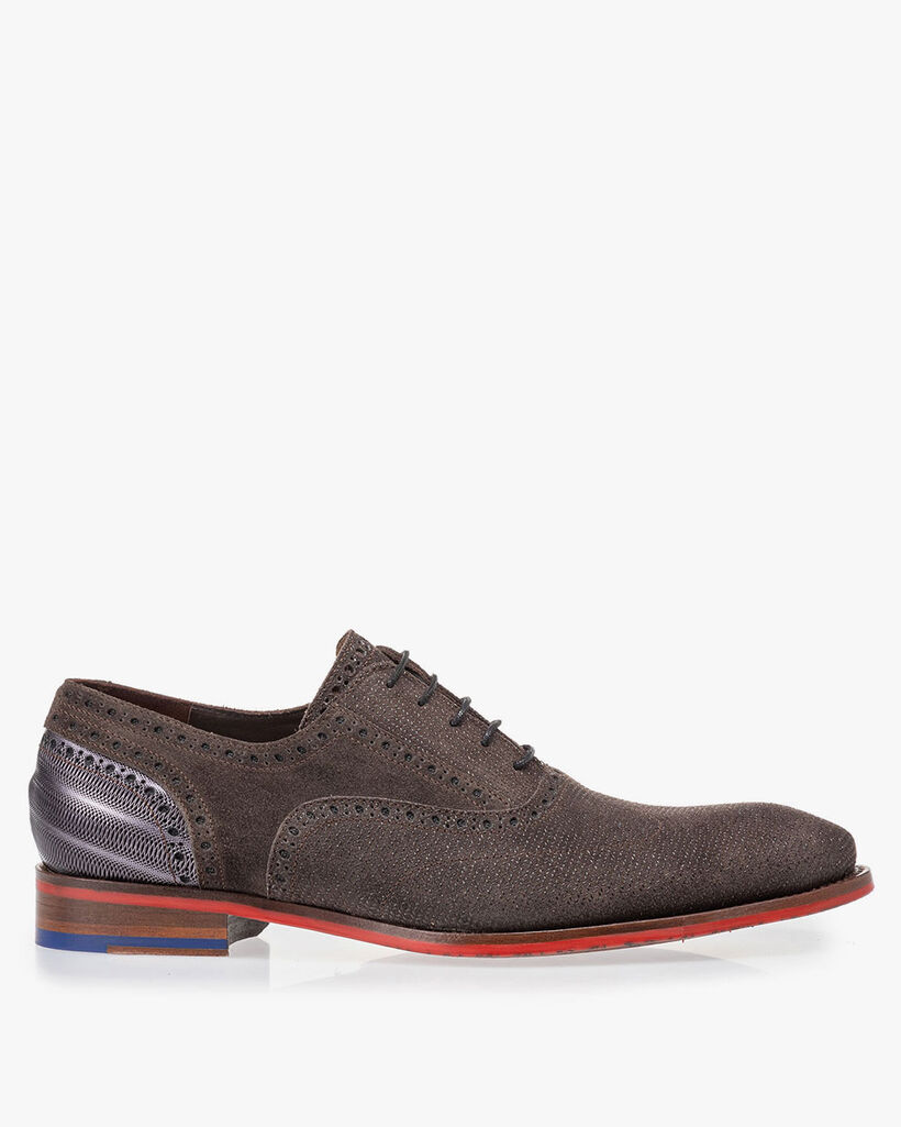 Schn&uuml;rschuh dunkelbraun mit Print