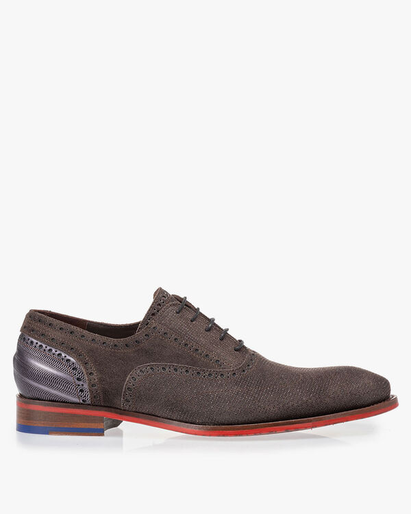 Schn&uuml;rschuh dunkelbraun mit Print