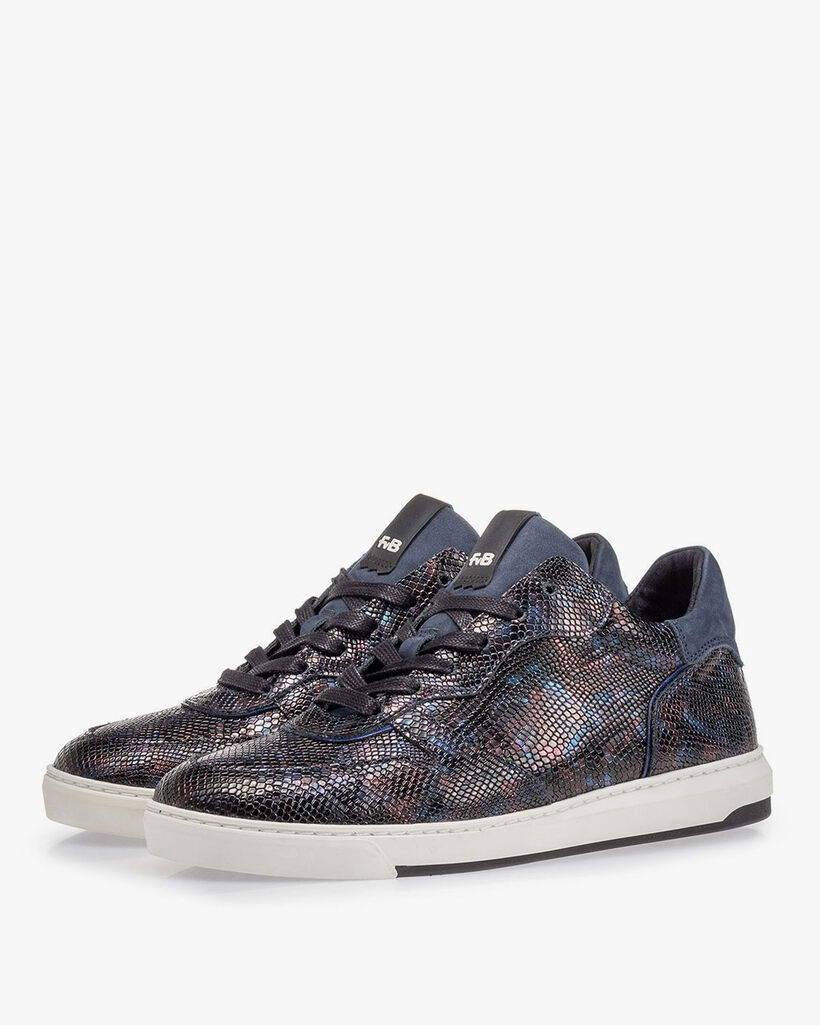 Sneaker Schlangenprint blau