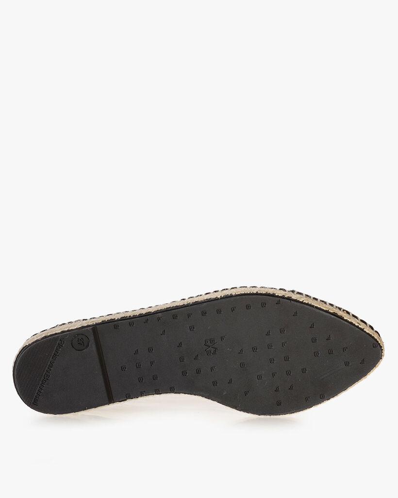 Espadrille Leder mit Print schwarz