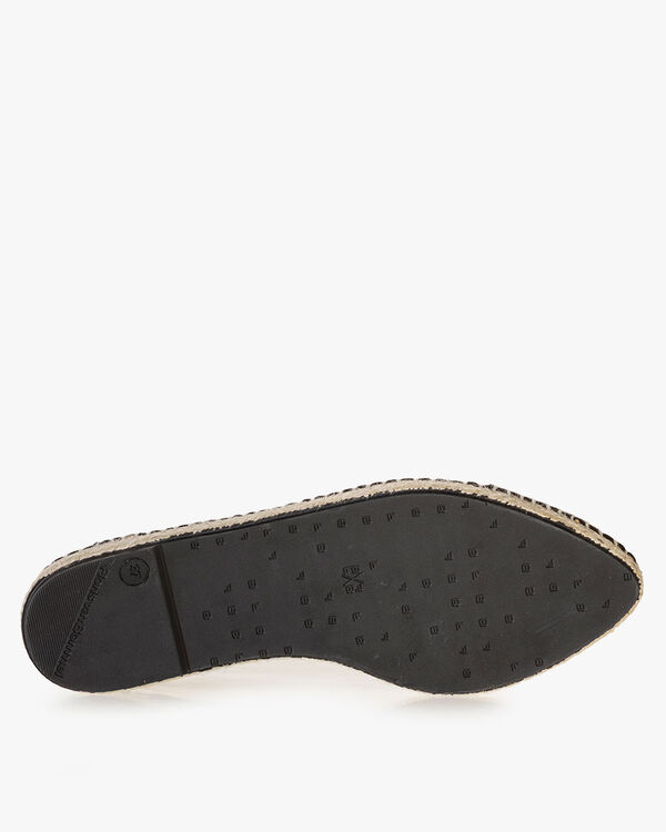 Espadrille Leder mit Print schwarz