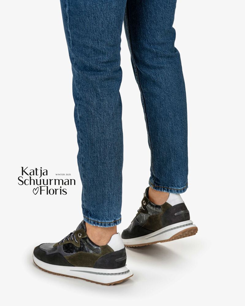 Sneaker Wildleder dunkelgr&uuml;n