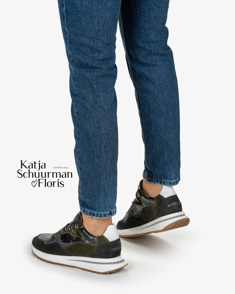 Sneaker Wildleder dunkelgr&uuml;n