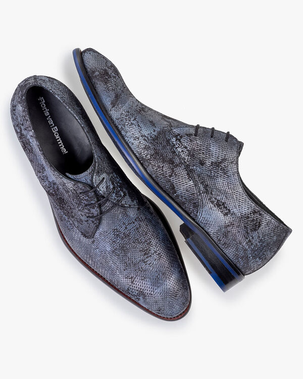 Lace shoe suede blue