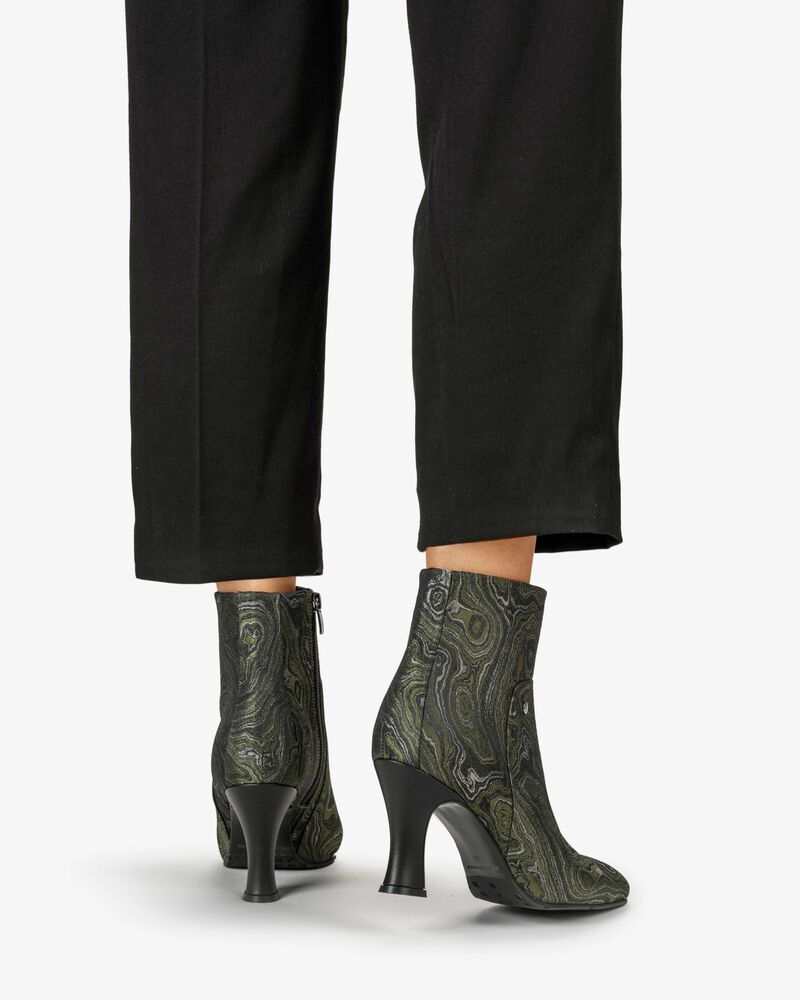 Stiefelette Print gr&uuml;n