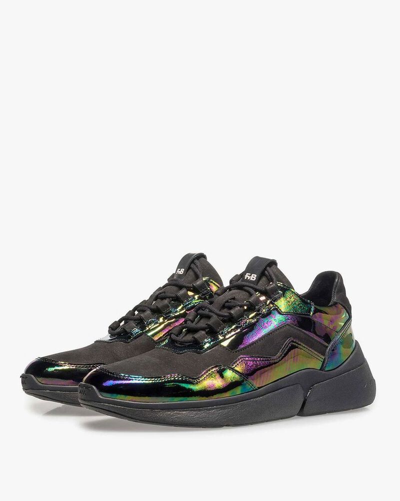Mehrfarbiger Lackleder-Sneaker
