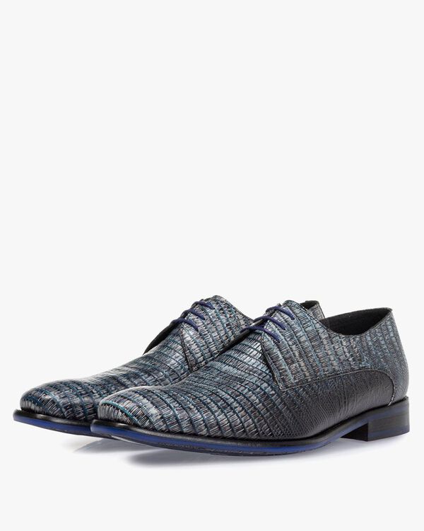 Schn&uuml;rschuh mit Print grau