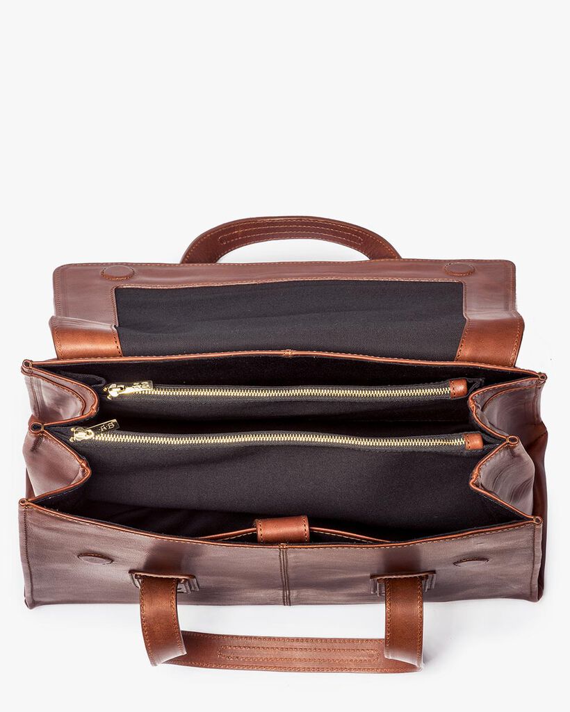 Braune Leder-Business-Tasche