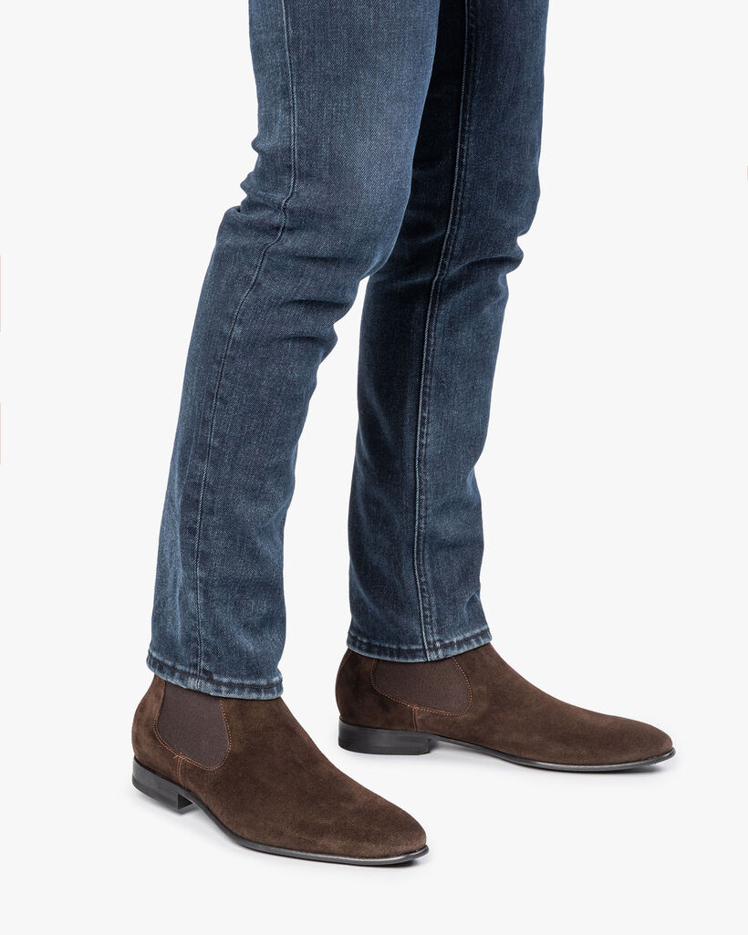 Dunkelbrauner Wildleder Chelsea Boot