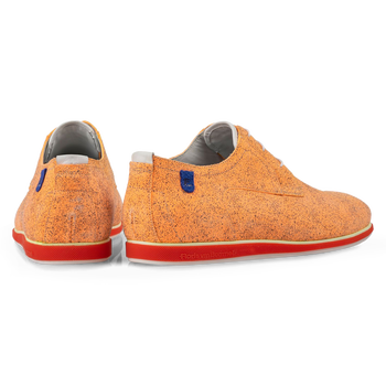 Lace shoe suede leather orange