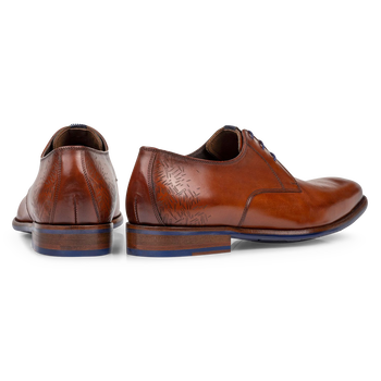 Schn&uuml;rschuh Kalbsleder cognac