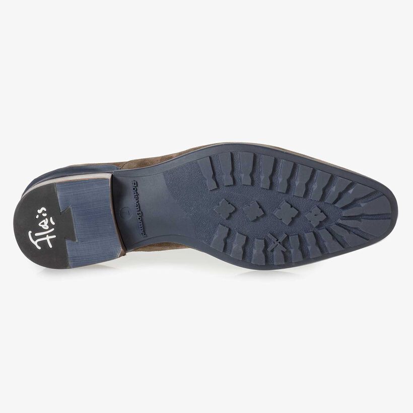 Taupefarbener Wildleder-Schn&uuml;rstiefel
